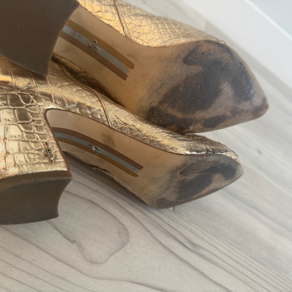 Sam Edelman Metallic Gold Ankle Booties - Picture 5 of 5